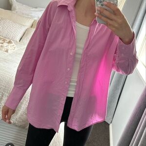 Zara Pink oversized Button-down Shirt